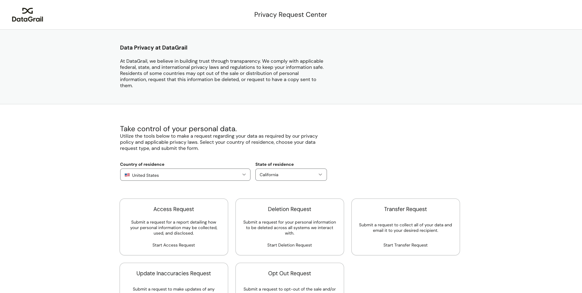DataGrail DSAR Form