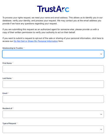 TrustArc DSAR Form
