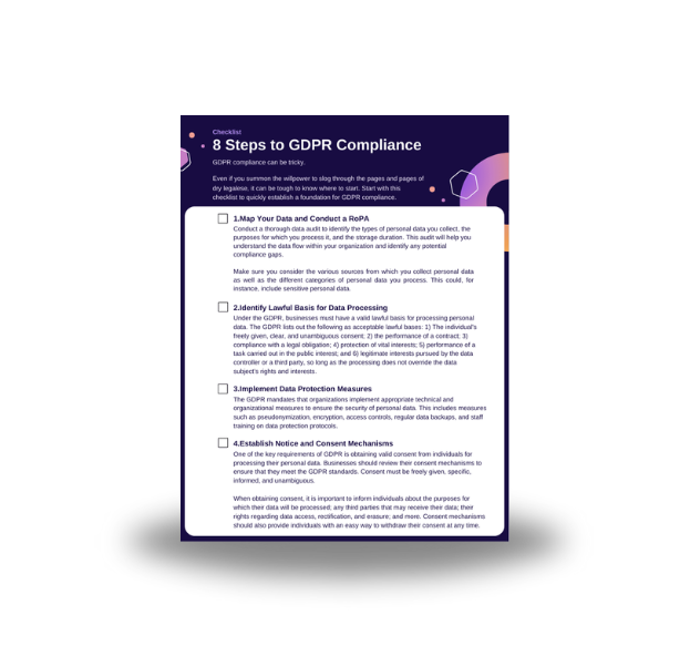 Switchback - GDPR checklist