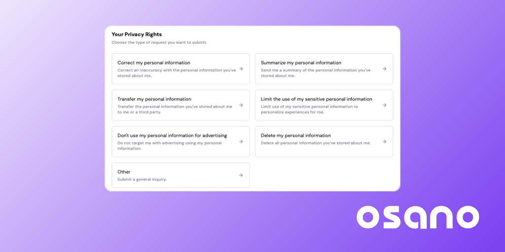 Data subject rights request form