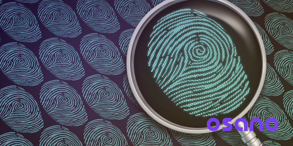 Magnifying glass over a thumbprint