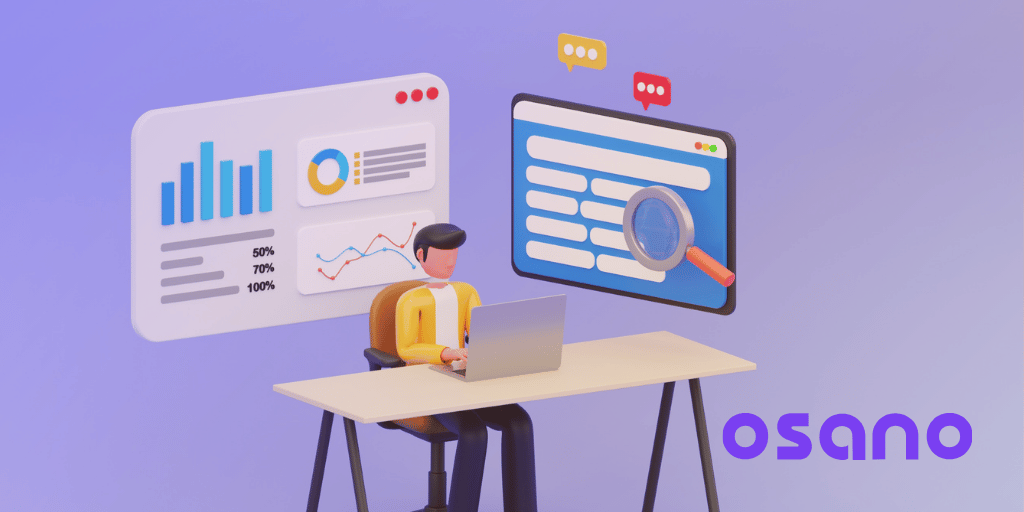 Graphic of marketer at desk