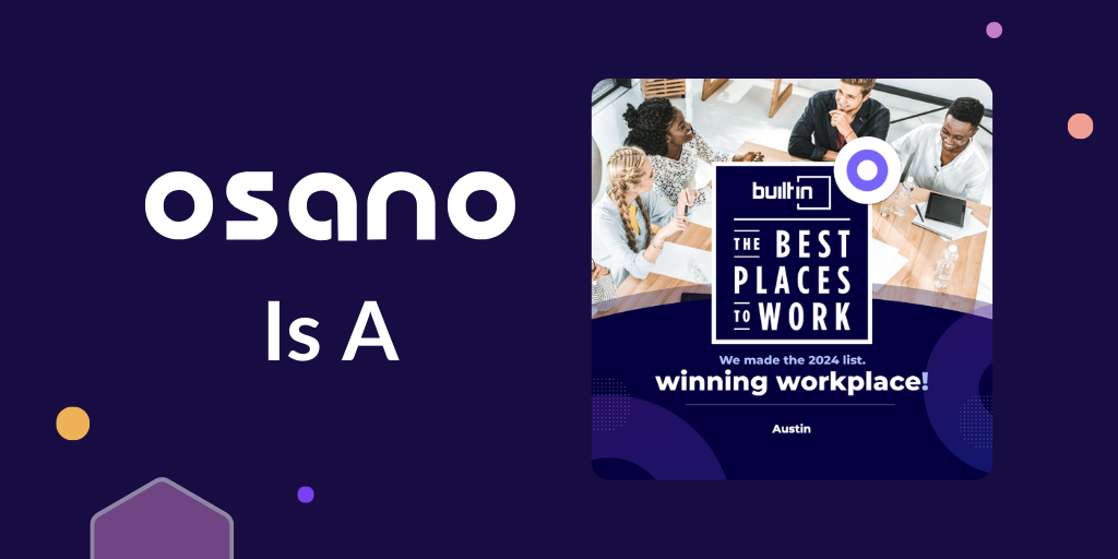 Image of the BuiltIn Best Places to Work Award with Austin highlighted at the bottom to demonstrate that Osano is a Best Place to Work in Austin according to Built In. 